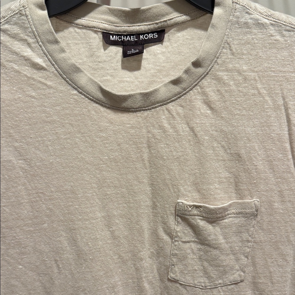 Michael Kors Men's Light Tan Short Sleeve Tee